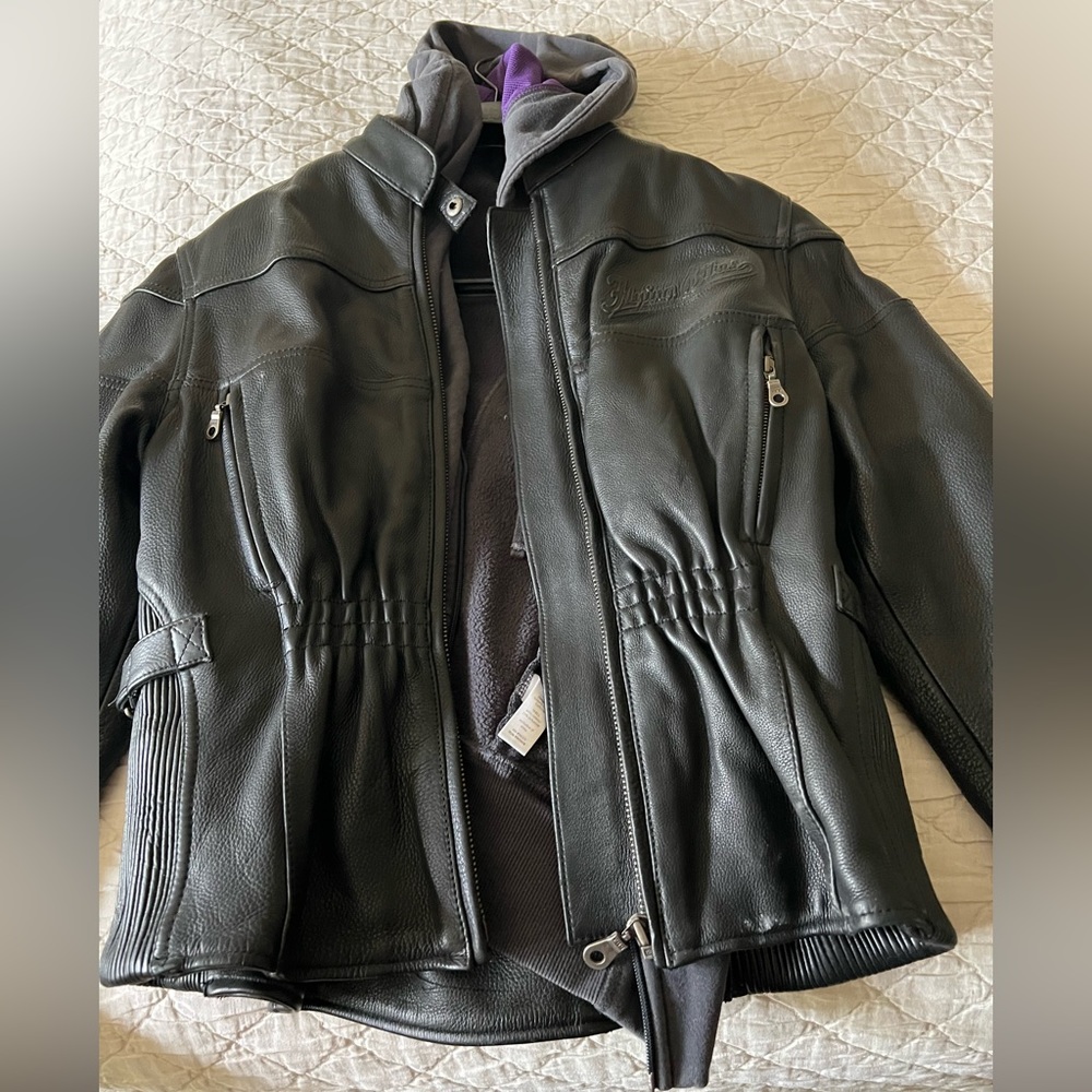 Leather riding jacket